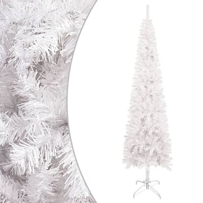 vidaXL Plona apšviesta Kalėdų eglutė, baltos spalvos, 120cm