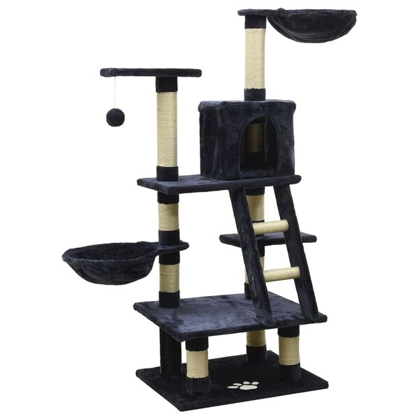 vidaXL Draskyklė katėms su stovais iš sizalio, mėlyna, 122cm