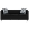 vidaXL Sofa, trivietė, dirbtinė oda, juoda