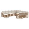 vidaXL Sodo Sofų Rinkinys 12 pcs Natūralus ir grietinėlės baltas