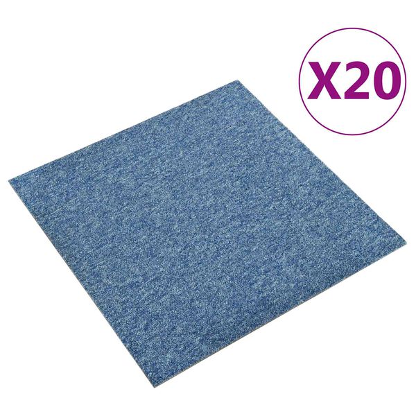 vidaXL Kilimas 20 pcs Mėlyna 50 x 50 cm 100% polipropileno