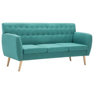 vidaXL Trivietė sofa, audinio apmu&scaron;alas, 172x70x82cm, žalia