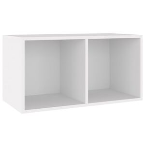 vidaXL Dėžė vinilinėms plok&scaron;telėms, balta, 71x34x36cm, mediena