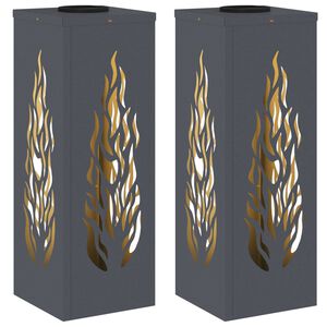 vidaXL Saulės LED &scaron;aligatvio &scaron;viesa 2 vnt. &Scaron;ilta balta 18 x 18 x 50 cm