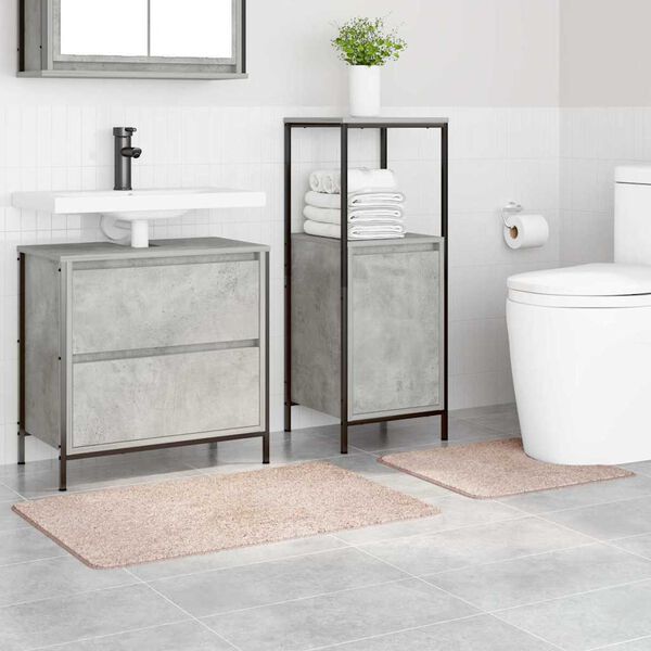 vidaXL Antisklidus vonios kilimėlių rinkinys 2 pcs Kreminė PP