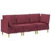 vidaXL Modulinė sofa su laikymo vieta 3 pcs Vyno raudona Audinys