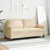 vidaXL Dvivietė sofa, kreminės spalvos, 140cm, audinys