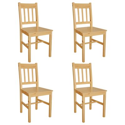 vidaXL Valgomojo kėdės, 4 vnt., pušies mediena