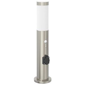 vidaXL Apsauginis &scaron;viestuvas su jutikliu ir lizdu, 50 cm, nerūdijantis plienas, IP44