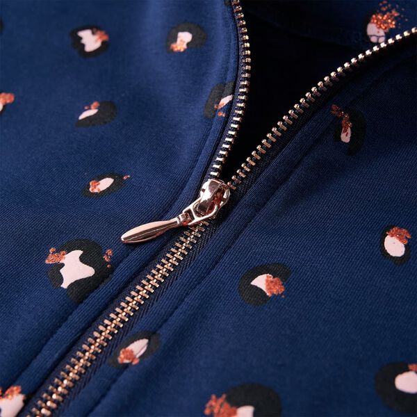 Vaikiškas sportinis megztinis su gobtuvu, tamsiai mėlynas, 104 dydžio