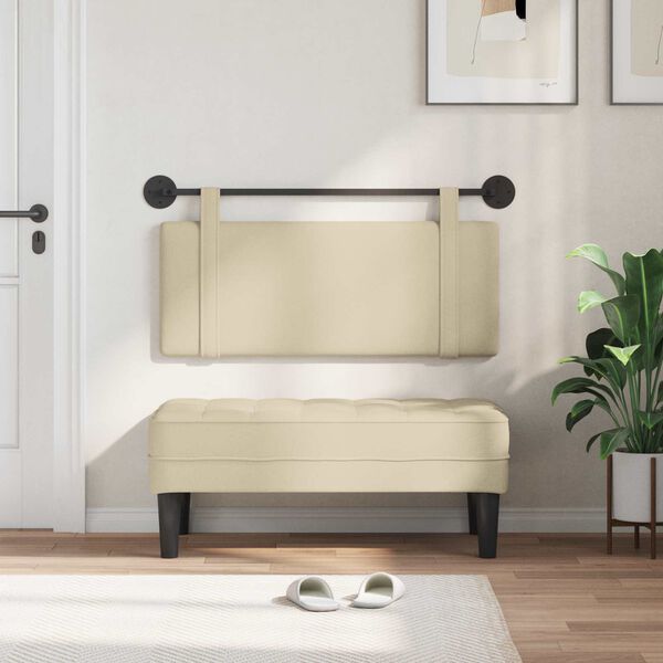 vidaXL Kabantysis galvūgalis Paprastas Kreminė 110 x 55 x 5 cm audinys