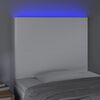 vidaXL Galvūgalis su LED, baltos spalvos, 100x5x118/128 cm