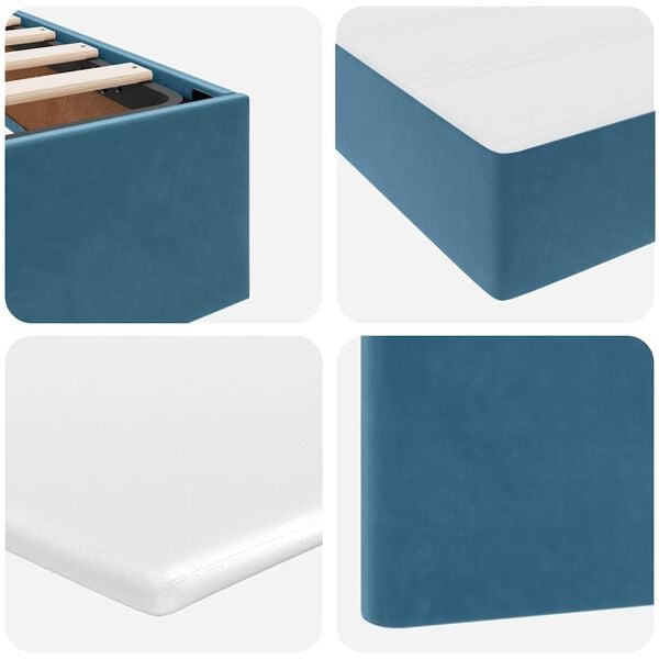 vidaXL Lova su daiktų laikymo vieta ir LED Tamsiai mėlyna 200 x 200 cm