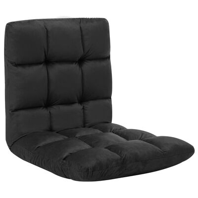 vidaXL Sulankstomas čiužinukas-kėdė, juodos spalvos, mikropluoštas