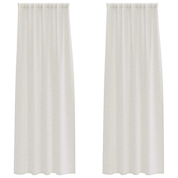 vidaXL Voile Užuolaida 2 pcs Kreminė 260 x 140 cm Poliesteris