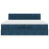vidaXL Osmanų lovos rėmas su čiužiniais, mėlynas, 200x200cm, aksomas
