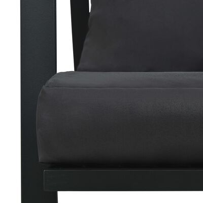 vidaXL Sodo sofa su pagalvėlėmis, tamsiai pilkos spalvos, aliuminis