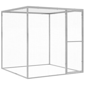 vidaXL Narvas katėms, 1,5x1,5x1,5m, galvanizuotas plienas