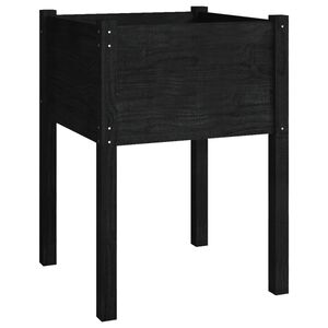 vidaXL Sodo lovelis, juodas, 50x50x70cm, pu&scaron;ies medienos masyvas