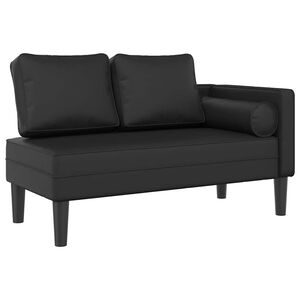 vidaXL Poilsio sofa su pagalvėmis, juoda, dirbtinė oda