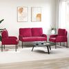 vidaXL Sofų komplektai 3 pcs Vyno raudona 115 x 56 x 80 cm fanera