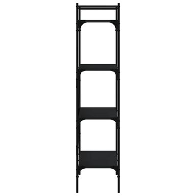 vidaXL Knygų spinta, 4 aukštų, juoda, 56x31,5x138,5cm, mediena