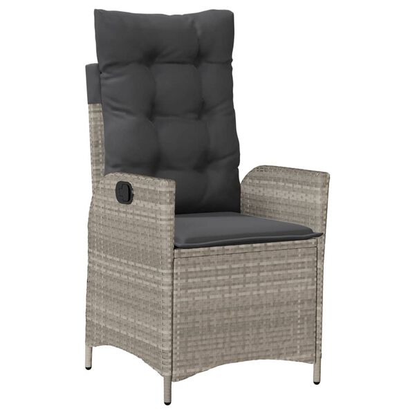 vidaXL Sodo komplektas su pagalvėlėmis, 7 dalių, pilkas, poliratanas