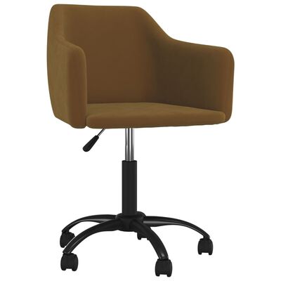 vidaXL Pasukamos valgomojo kėdės, 4vnt., rudos spalvos, aksomas