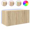 vidaXL Sieninė TV spintelė su LED lemputėmis, ąžuolo, 80x35x41cm