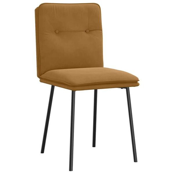 vidaXL Valgomojo kėdės, 2vnt., rudos spalvos, aksomas