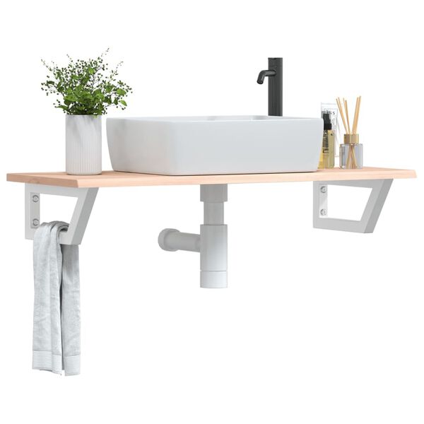 vidaXL Lentyna praustuvui, plienas ir ąžuolo medienos masyvas