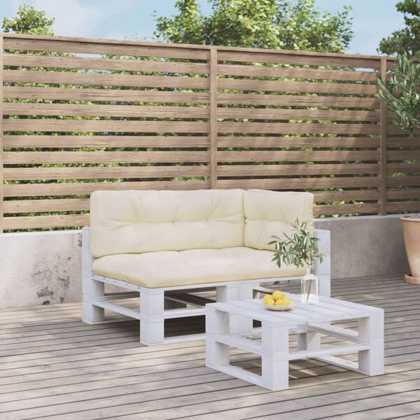 vidaXL Palečių pagalvėlės, 3vnt., kreminės spalvos, audinys