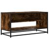 vidaXL Televizoriaus spintelė, dūminė, 91x40x46cm, mediena ir metalas