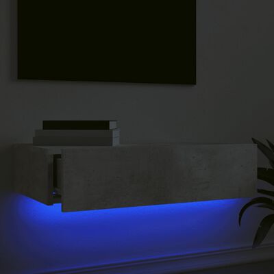 vidaXL Televizoriaus spintelė su LED lemputėmis, betono, 60x35x15,5cm