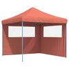 vidaXL I&scaron;skleidžiama proginė palapinė su 2 sienomis, terakota