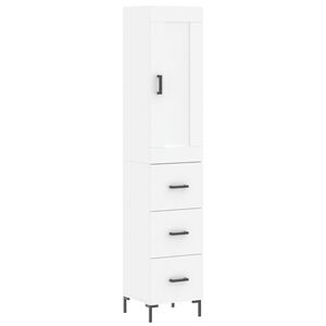 vidaXL Komoda, baltos spalvos, 34,5x34x180cm, apdirbta mediena
