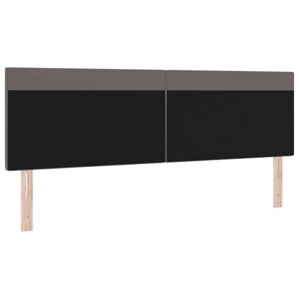 vidaXL LED galvūgalis Pilka 180 cm Dirbtinė oda