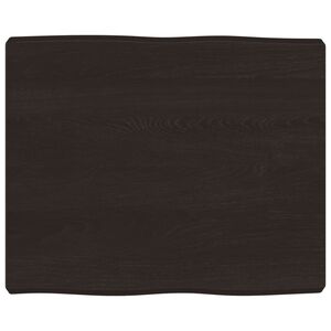 vidaXL Stalvir&scaron;is, tamsiai ruda, 60x50x(2&ndash;6)cm, medienos masyvas