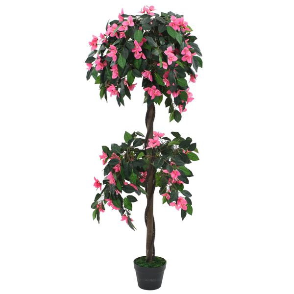 vidaXL Dirbtinis rododendras su vazonu, 150 cm, žalias ir rožinis