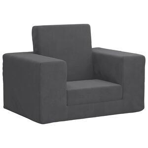 vidaXL Vaiki&scaron;ka sofa-lova, antracito spalvos, mink&scaron;tas pliu&scaron;as