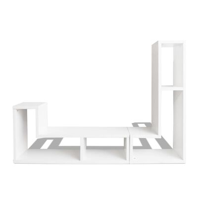 vidaXL TV staliukas, 2 dalių, L formos, baltas