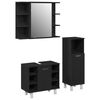 vidaXL Vonios baldų rinkinys su lentyna 3 pcs Juoda 30 x 30 x 99,5 cm