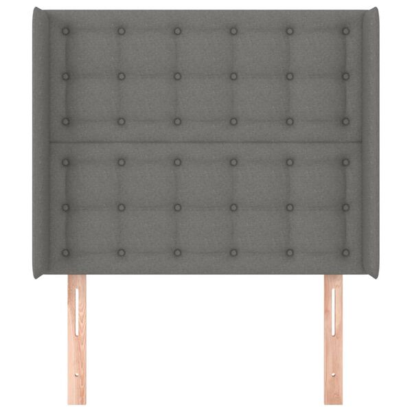 vidaXL Galvūgalis su auselėmis, pilkas, 103x16x118/128cm, audinys