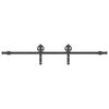 vidaXL Stumdomų durų įrangos rinkinys, juodos spalvos, 183cm, plienas