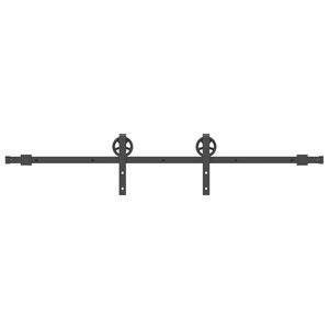 vidaXL Stumdomų durų įrangos rinkinys, juodos spalvos, 183cm, plienas