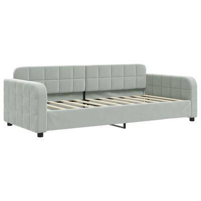 vidaXL Sofa, šviesiai pilkos spalvos, 90x190cm, aksomas