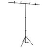 vidaXL Stovas fonui, juodos spalvos, 151x60x(70&ndash;200)cm, T formos