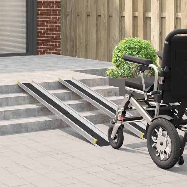 vidaXL Neįgaliųjų stovykla 2 pcs Juoda 184,5 x 18,5 x 5 cm Aliuminis