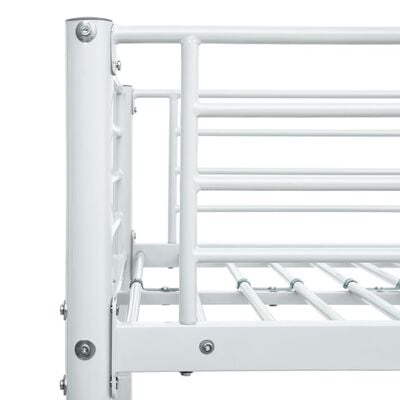 vidaXL Dviaukštė lova, baltos spalvos, 90x200cm, metalas