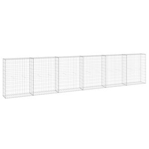 vidaXL Gabiono siena su dangčiais, 300x30x100cm, galvanizuotas plienas